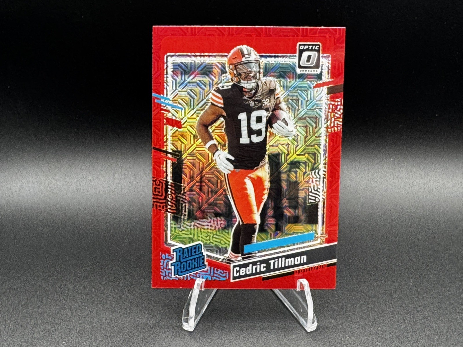 2023 Panini Donruss Optic - Rated Rookie Cedric Tillman #224 Red Mojo Prizm (RC)