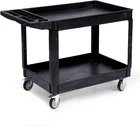 Utility Service Cart 550LBS 2-Shelf Heavy Duty Rolling with 360° Swivel Wheel