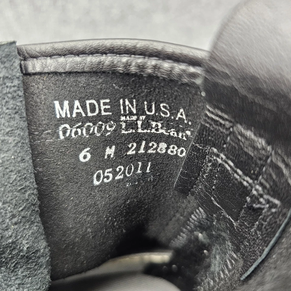 L.L. Botas superiores de cuero Bean Duck para mujer talla 6 M negras hechas en EE. UU. 212880 Foto 2 de 4