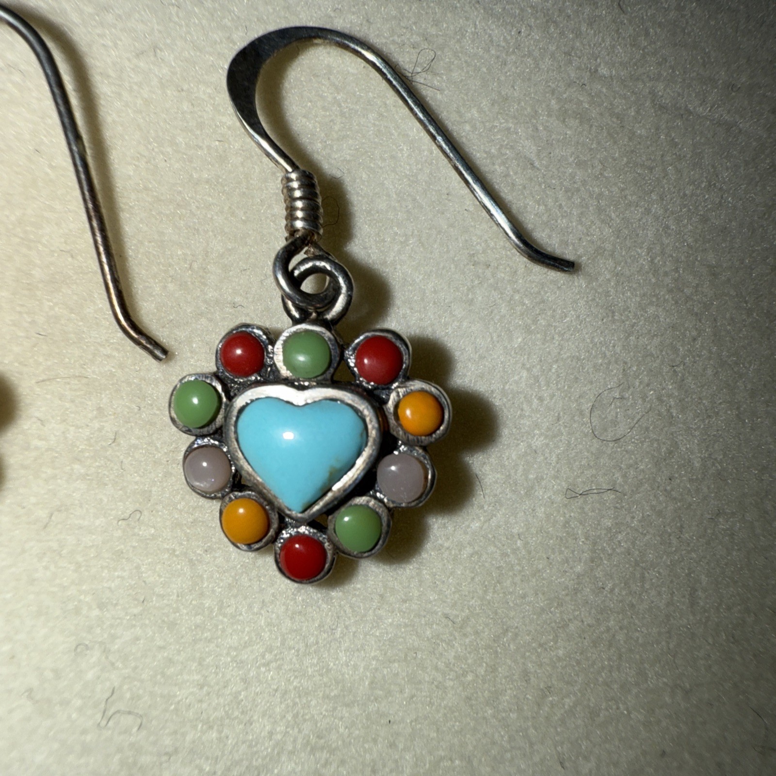 Sterling Silver Multiple Gemstone Dangle Drop Ear… - image 3