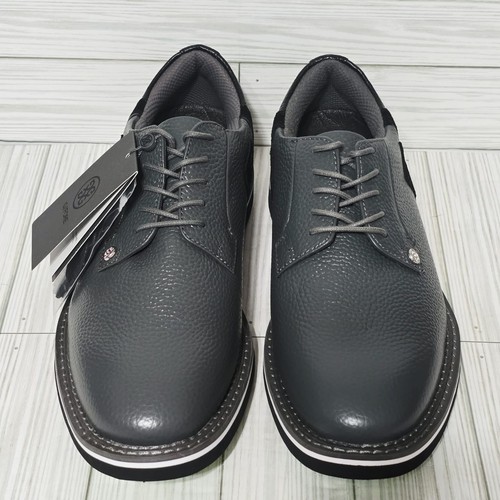 Chaussures de golf G/FORE hommes 10,5 Gallivanter cuir grainé deux tons charbon GMF00004 - Photo 8/13