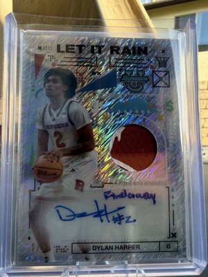 Dylan Harper Let It Rain Logo Patch Auto Bowman Best U 1/1 Jersey Match Relic