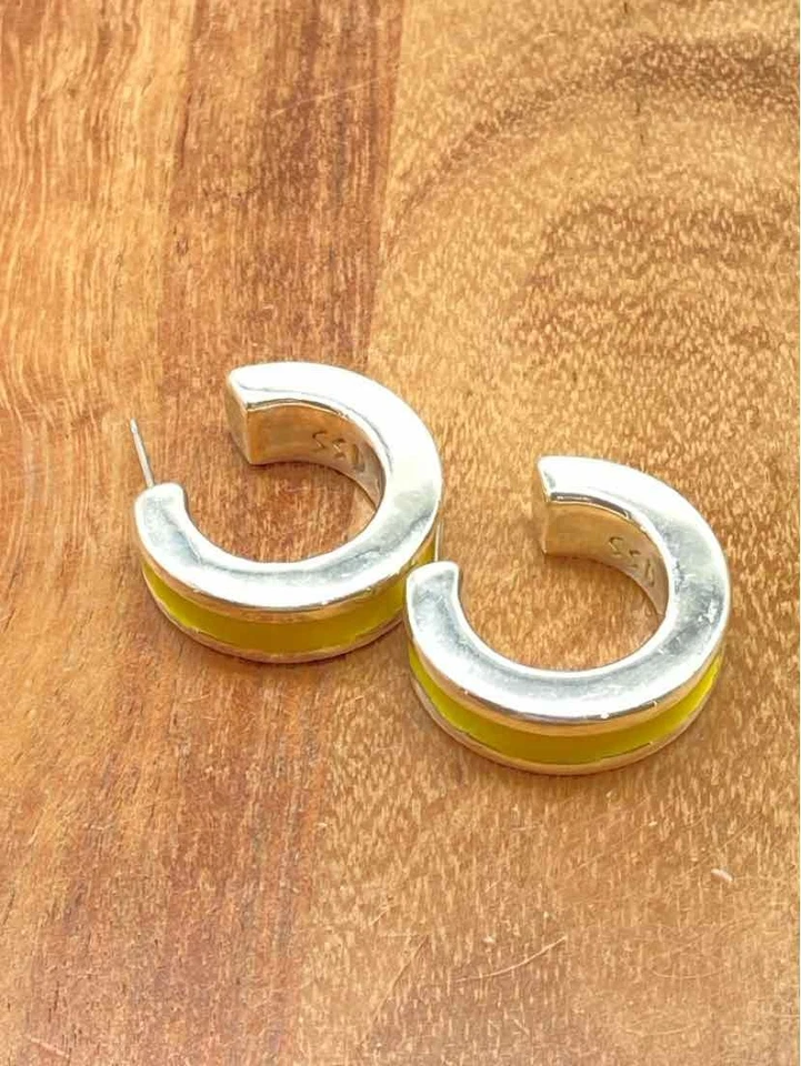 Pendiente aro Simon Sebbag plata 925 esmalte usado Foto 3 de 4