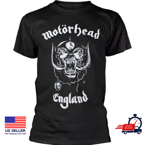 Maglietta Ufficiale Motorhead England - Colore Nero, Taglia Large, Cotone, Stampa Logo, Manica Corta, Merchandise Originale
