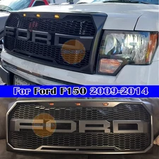 For 2009-2014 Ford F150 F-150 Front Bumper Grille Hood Grill Raptor Style Black