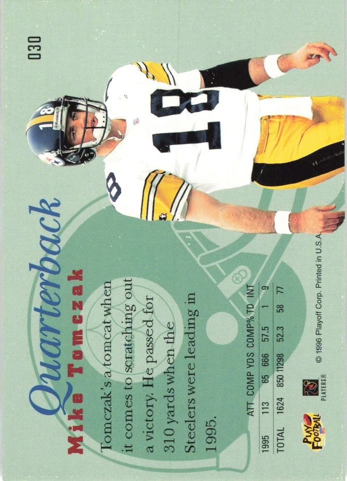 Mike Tomczak 1996 Playoff Prime #030 Pittsburgh Steelers Football - Image 2 of 2