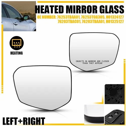For 2017- 2021 2016 Mirror Honda Glass Heated Civic Passenger Side Driver
