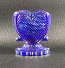 Boyd's Crystal Art Glass HEART TOOTHPICK HOLDER Cobalt Carnival Blue NOS — photo 3