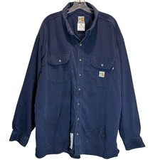 Carhartt FR Men's Navy Work Shirt Flame Resistant CAT 2, NFPA 2112 - Size 2XL