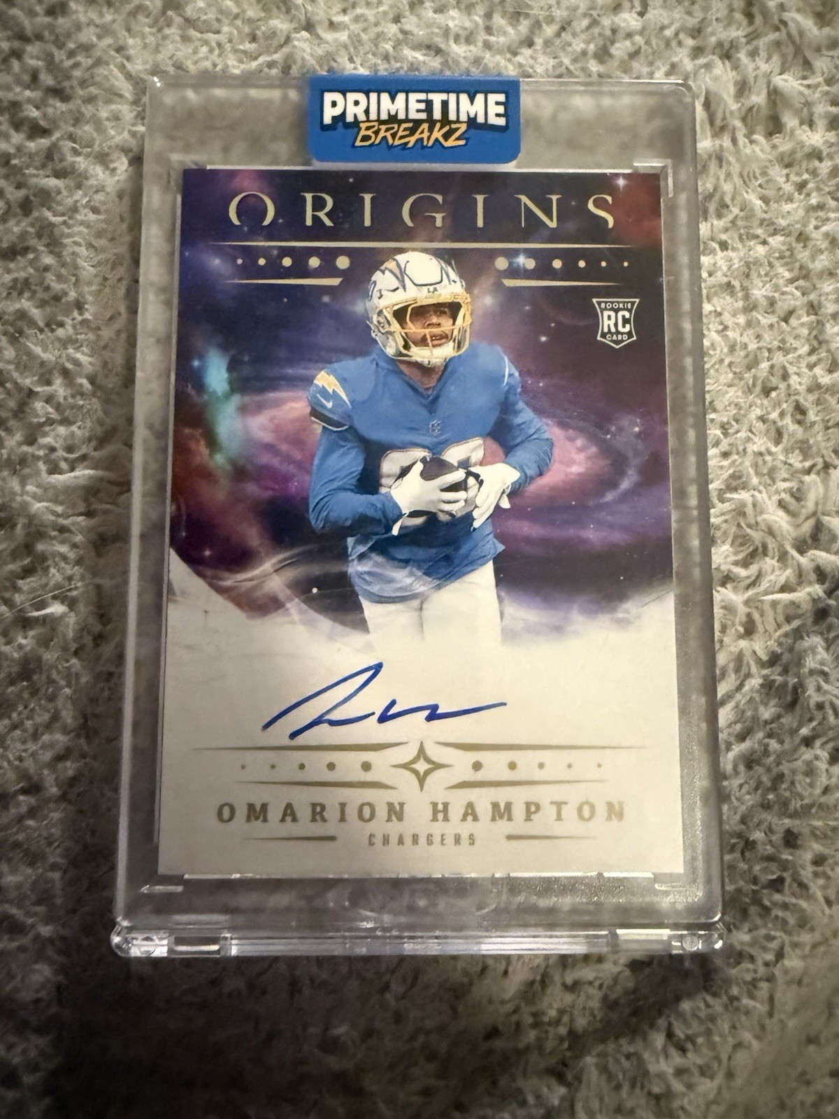 2025 Panini Origins Rookie Autograph Omarion Hampton RA-OHA Chargers