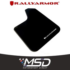 Rally Armor Universal Basic Mud flaps Set Of 4 Black Flap w/ White Logo
