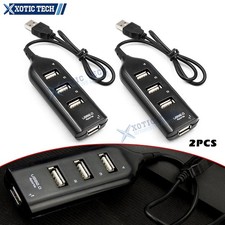 2x 4 Port 2.0 USB For Laptop PC Multi Hub Expansion Splitter Adapter High Speed