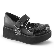 Sale SPRITE-05 Damenia Plateaupumps Spinnen Netz schwarz Lederlook Lack 36