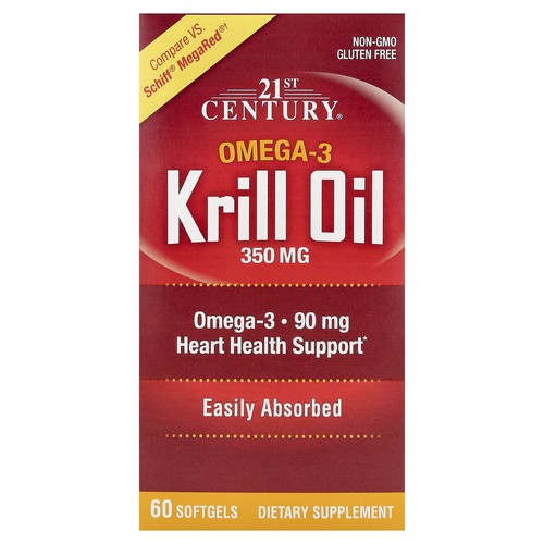 21st Century Krill Oil 300 mg 60 Softgels No Artificial Flavors,