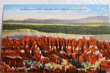 Utah UT Bryce Canyon National Park Point Silent City Postcard Old Vintage Card