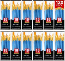 Acrylic Paint Brush Set, 12pack/120pcs Nylon Hair 120pcs, Blue Great Deal