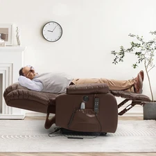 Dual Motor Large Power Lift Recliner Chair for Elderly with Heat and Massage,Lay