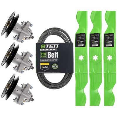 8TEN Spindle Belt Blade Kit for Cub Cadet RZT 50 RZT 22 MTD Troy Bilt Mustang XP