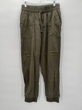 A New Day Womens Olive Green Drawstring Jogger Pants Casual Lightweight Size S