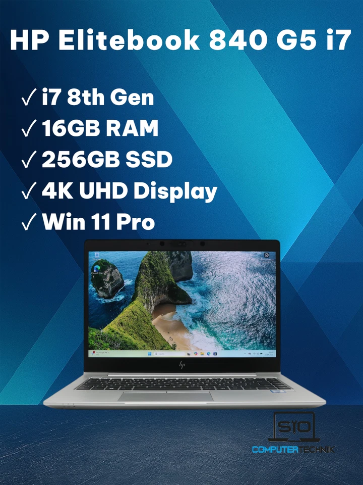 HP EliteBook 840 G5 · i7-8550U · 16GB · 256GB, Foto 1 von 5