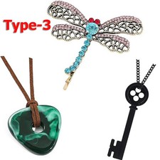 Coraline Key Pendant Necklace Seeing Stone Necklace Dragonfly Hair Clips Cosplay