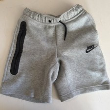 YOUTH BOYS NIKE TECH FLEECE SHORTS GRAY BLACK SMALL