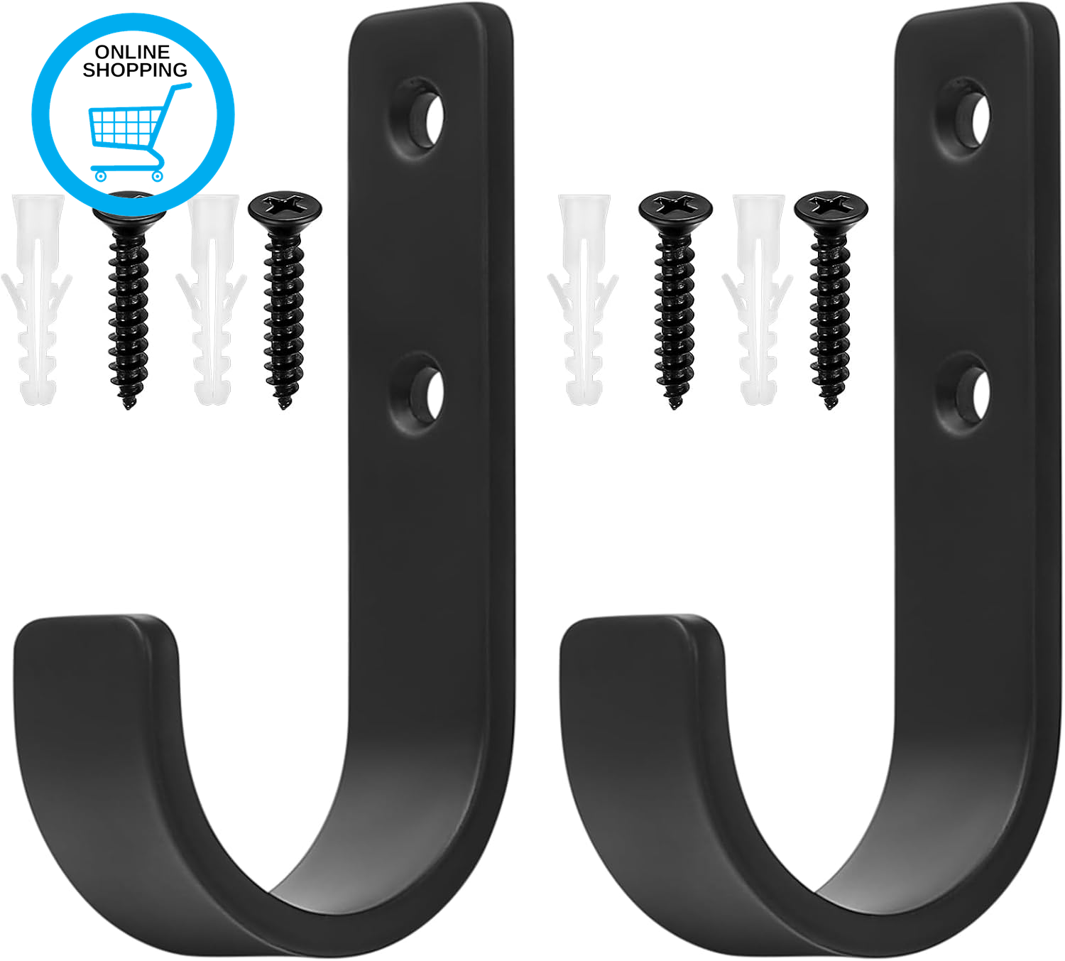 Heavy-Duty Garage Hooks for Hanging Metal J Utility Hooks Ladder Hook for Garage