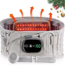 Red Light Heating Lumbar Decompression Belt w/ Electric Air Pump for Back Pain