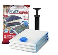 3 Pack Jumbo - Spacesaver Vacuum Storage Bags Save 80% on Clothes Storage