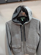 Lauren Ralph Lauren Won ZipUp Sweatshirt 2 Pckt Snap Button Hoodie Nwot Gry 299