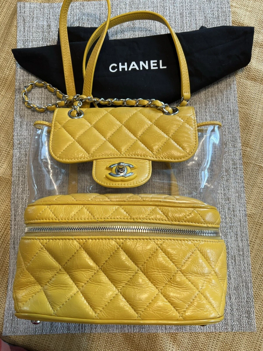 Chanel Yellow Quilted Caviar Backpack Q6B04G0FYB002