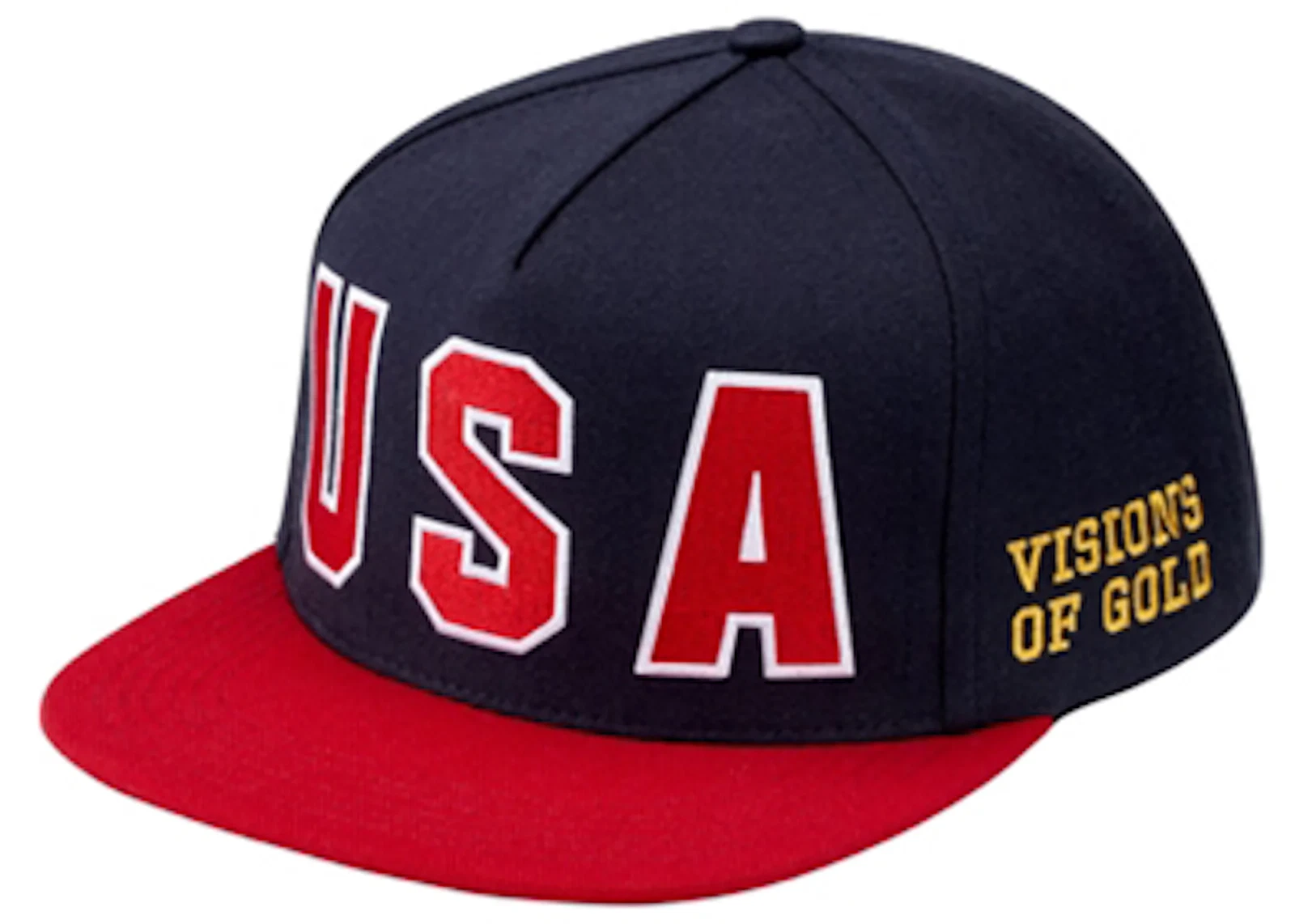 CASQUETTE CHAPEAU SUPREME USA VISIONS OF GOLD 5 PANNEAUX snapback boîte logo olympiques vintage