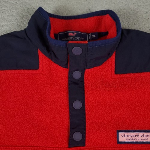 Vineyard Vines Sweater Boys XL Red Fleece 1/4 Zip Pullover Sweatshirt Kids - Picture 2 of 9