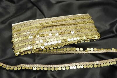 Rose Gold Sequin Braid Trim, 5/16'' Wide, 18 meter bolt