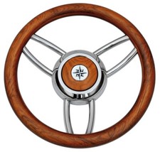 Volante Blitz Teak Legno Opaco Edition Volante Barca per Bootslenkung Comando