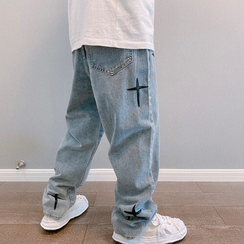 Wide Leg Cargo Pants 2023 Streetwear Baggy men Jeans Spring Autumn Men Korean - Picture 12 of 12