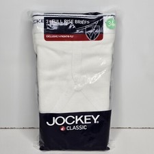 VINTAGE Jockey Classic Full Rise Briefs Men's Size 34 3 Pk Cotton White 2004