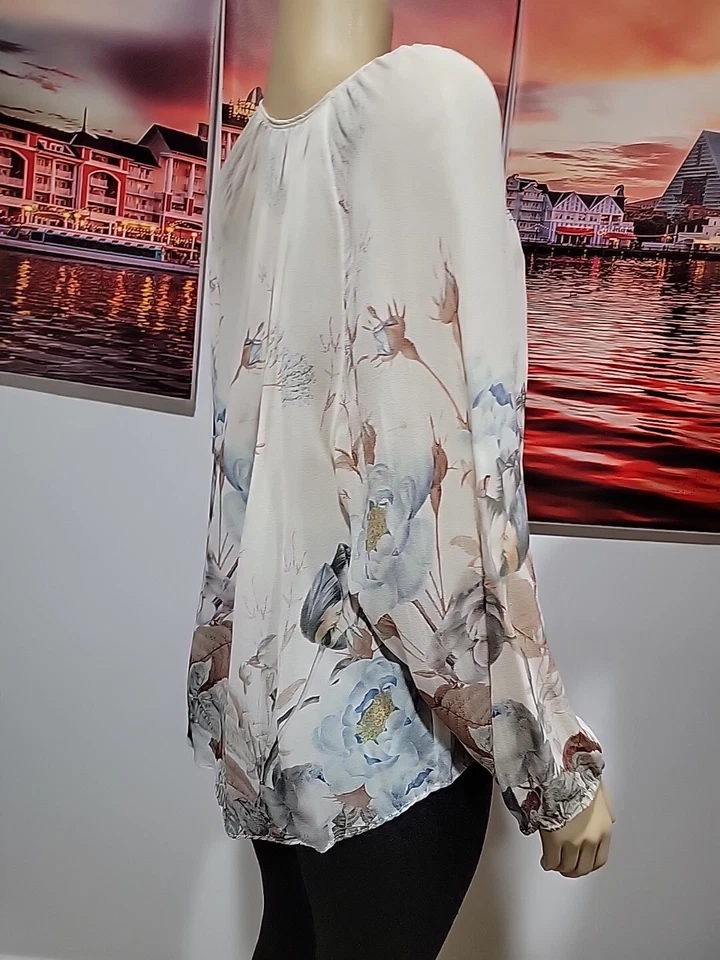 Massimo Dutti Silk Floral US 8 Women's Top Tunic Blouse #C - Image 3 of 4