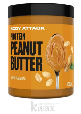 (EUR 14,90/kg) Body Attack  Peanut Butter - 1000g Creamy oder Crunchy