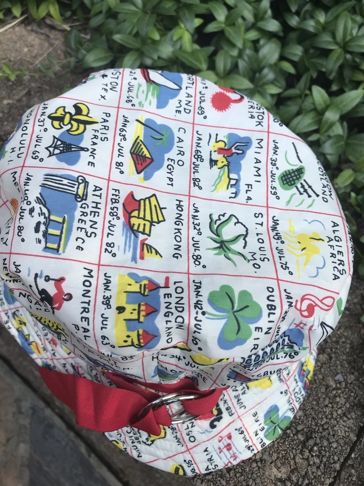 De colección 50’s 60’s Mod Playa Cubo Sombrero Viaje Ciudades Novedad Retro Foto 4 de 4