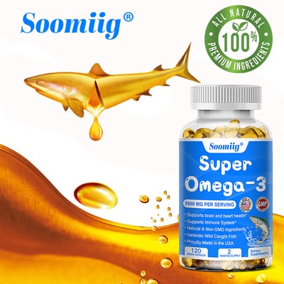 Super Omega-3 Fish Oil Capsules - Heart, Eyes, Brain And Eye Health Support