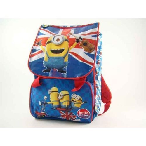 ZAINO SCUOLA MINIONS CATTIVISSIMO ME ESTENSIBILE BANDIERA INGLESE AZZURRO  ROSSO | eBay