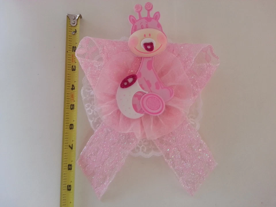 Faja Baby Shower Mom To Be It's a Girl rosa jirafa safari cinta ramillete Noah's Foto 4 de 4