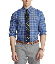 Polo Ralph Lauren Men's, Classic-Fit Medium Stretch Poplin Woven Shirt, Blue, S