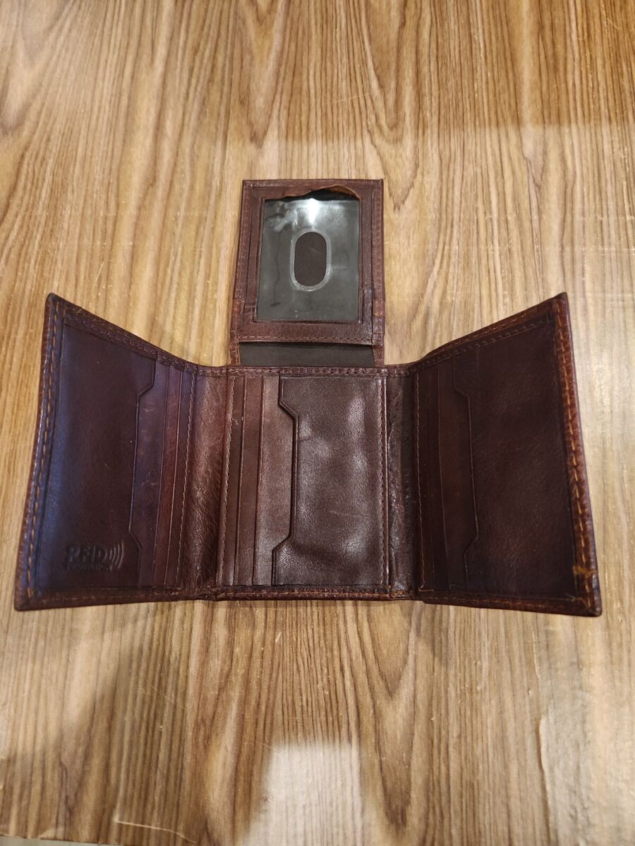 Vintage RFID Protection Tri-ford Brown Genuine American Cow Vintage RFID Protection Tri-ford Brown Genuine American Cow