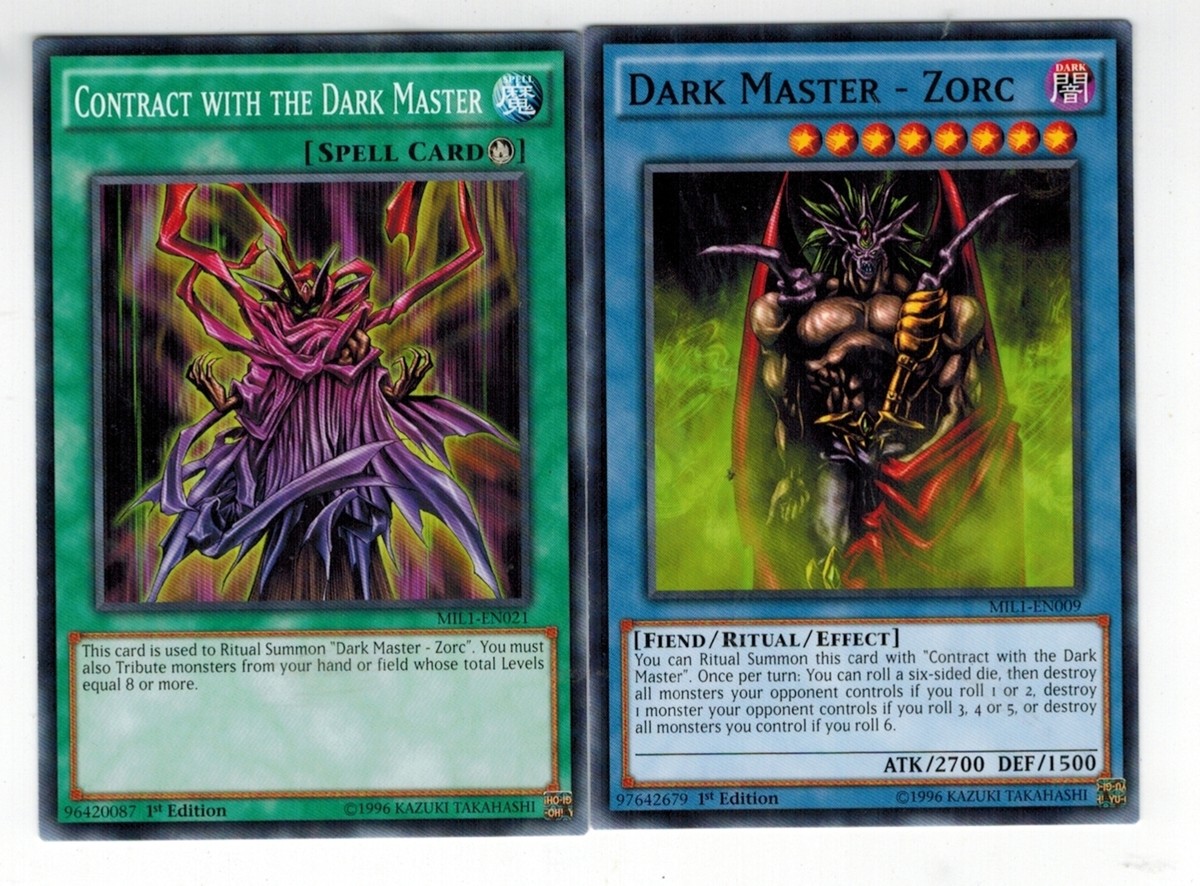 遊戯王カード　DARK MASTER(english )1st Edition Dark Master Zorc + Contract With the Dark Master MILI YUGIOH