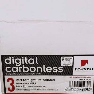 OPEN BOX Nekoosa Carbonless Paper - For Laser Print - Letter - 8.50'' X 11'' - 92