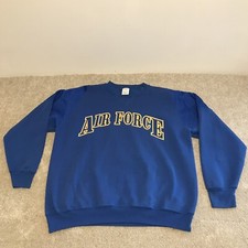 VTG US AIR FORCE SWEATSHIRT MENS L SWEATER BLUE CREWNECK PULLOVER 80s JOSTENS