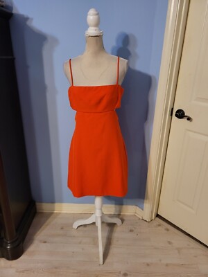 steve madden orange dress Steve Madden Large Dress Womens Orange Solid Sleeveless Strappy
