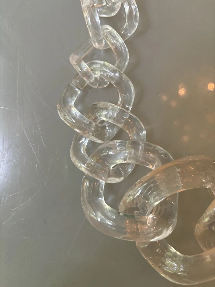 NUEVO SIN ETIQUETAS Grueso Transparente Lucite Declaración Collar Anthropologie Foto 4 de 4